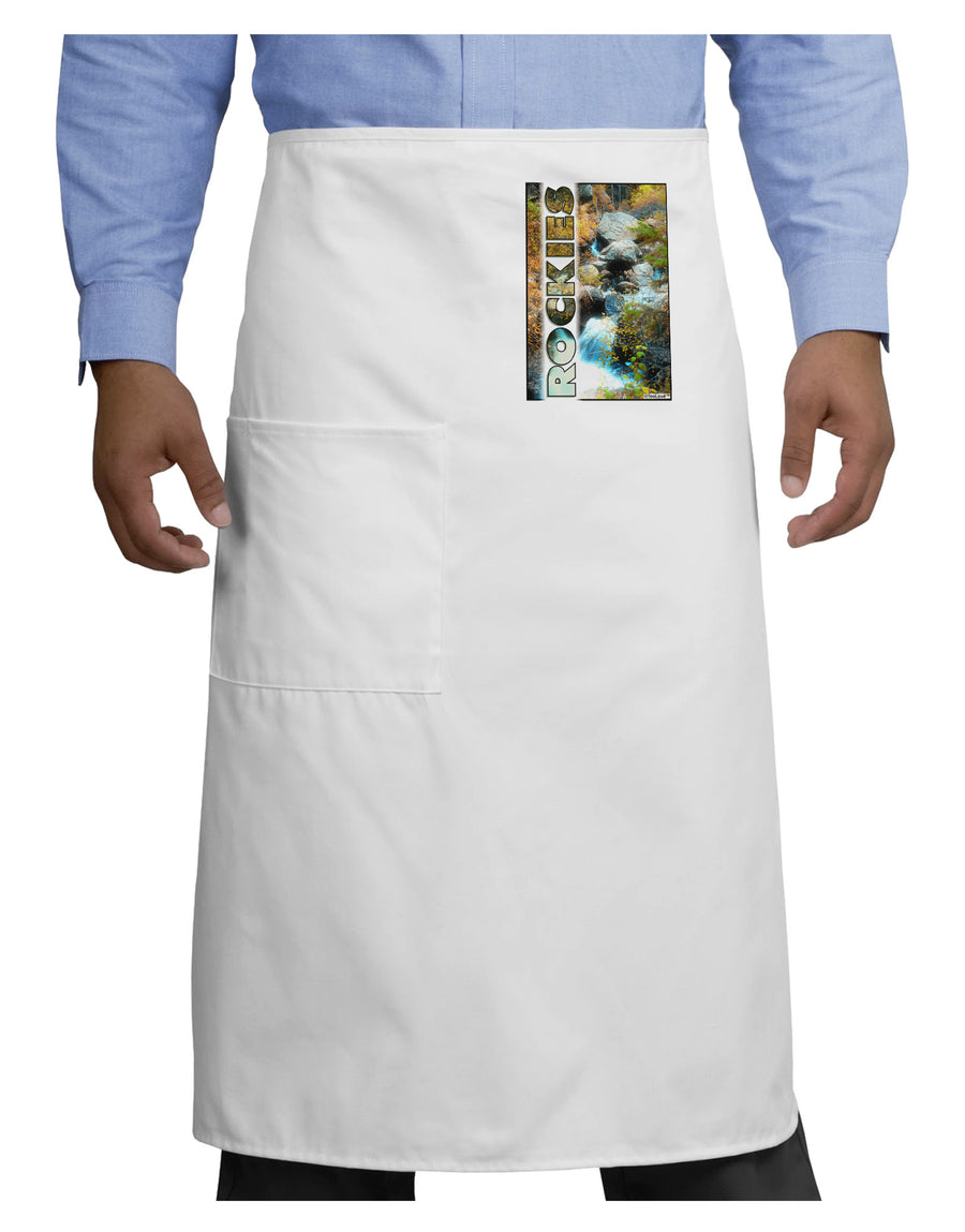 Rockies Waterfall with Text Adult Bistro Apron-Bistro Apron-TooLoud-White-One-Size-Adult-Davson Sales