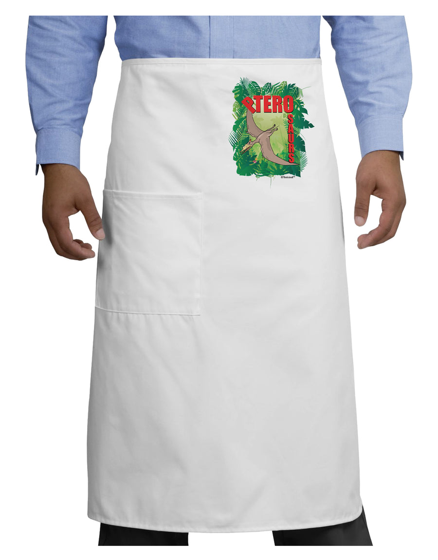 Pterosaurs - With Name Adult Bistro Apron by TooLoud-Bistro Apron-TooLoud-White-One-Size-Adult-Davson Sales