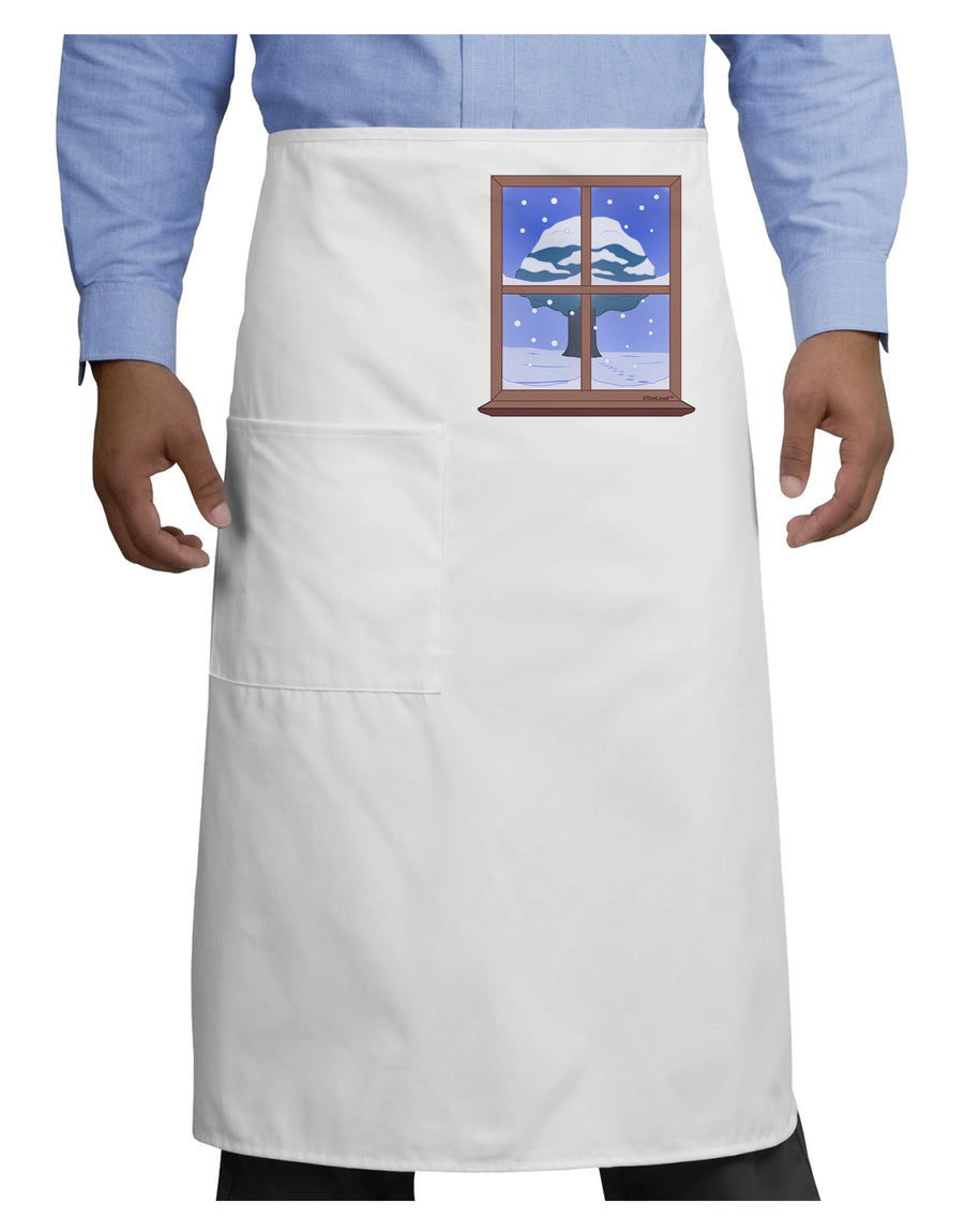 Frosty Window Design Adult Bistro Apron-Bistro Apron-TooLoud-White-One-Size-Adult-Davson Sales