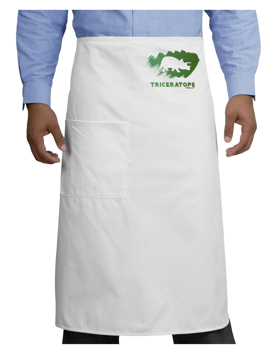 Jurassic Triceratops Design Adult Bistro Apron by TooLoud-Bistro Apron-TooLoud-White-One-Size-Adult-Davson Sales