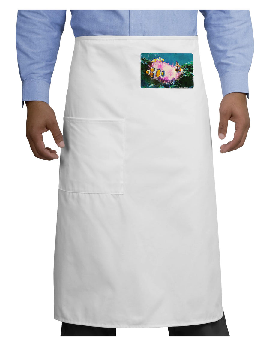 Clownfish Watercolor Adult Bistro Apron-Bistro Apron-TooLoud-White-One-Size-Adult-Davson Sales