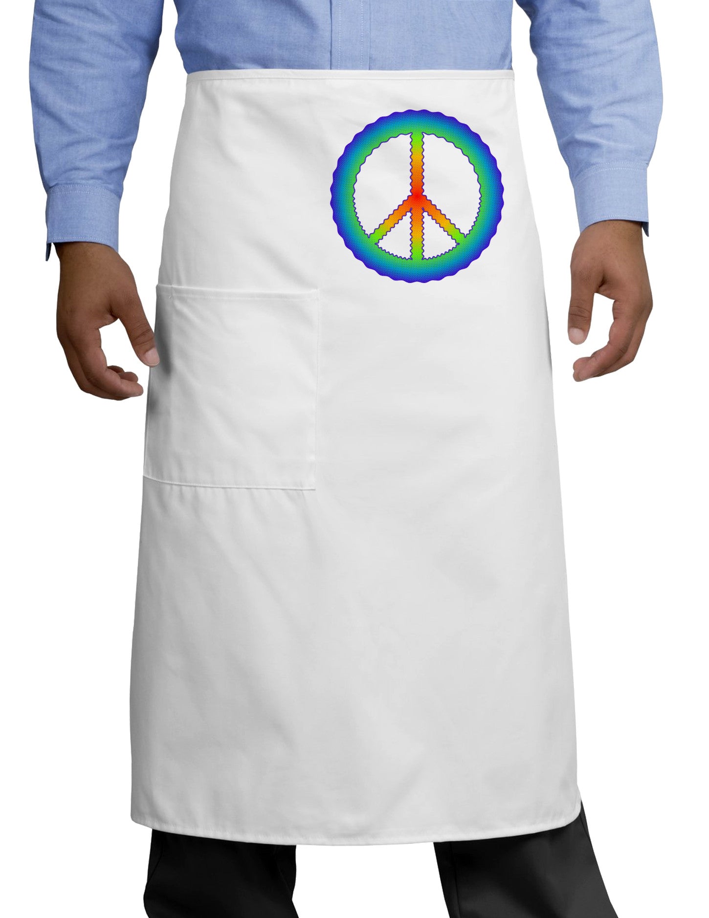 Halftone Peace Adult Bistro Apron-Bistro Apron-TooLoud-White-One-Size-Adult-Davson Sales