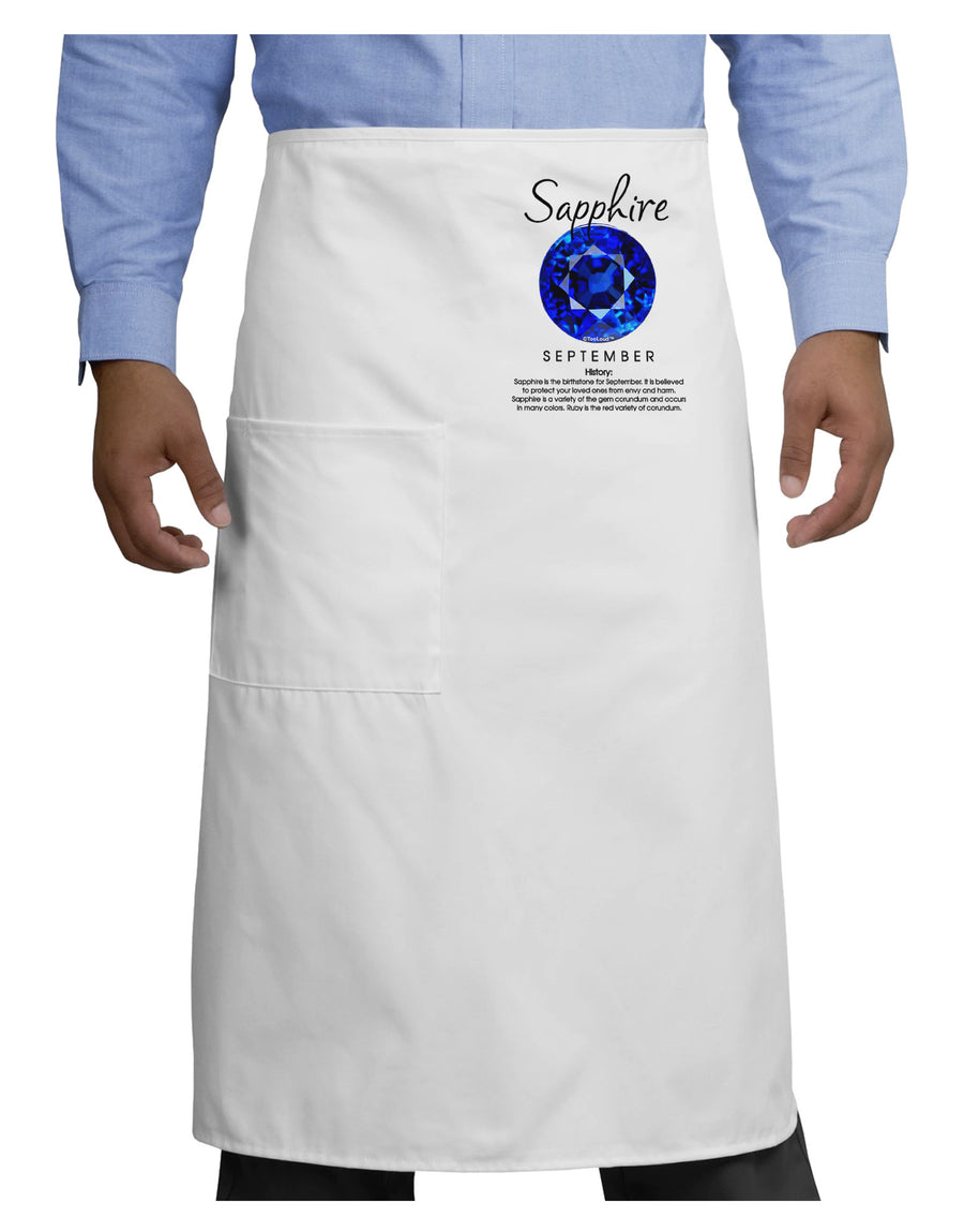 Birthstone Sapphire Adult Bistro Apron-Bistro Apron-TooLoud-White-One-Size-Adult-Davson Sales