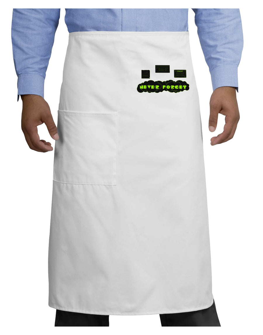 Never Forget Retro 80's Funny Adult Bistro Apron by TooLoud-Bistro Apron-TooLoud-White-One-Size-Adult-Davson Sales