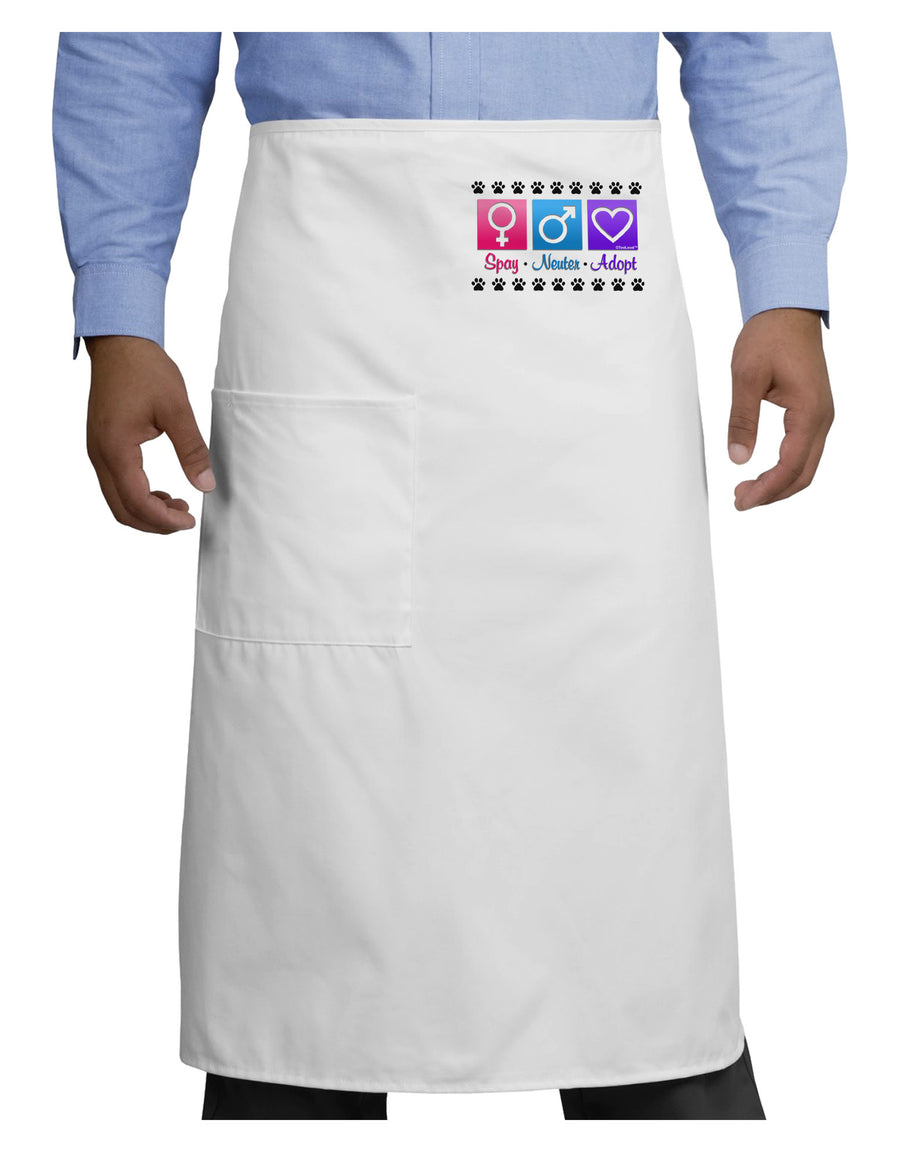 Spay Neuter Adopt Adult Bistro Apron-Bistro Apron-TooLoud-White-One-Size-Adult-Davson Sales