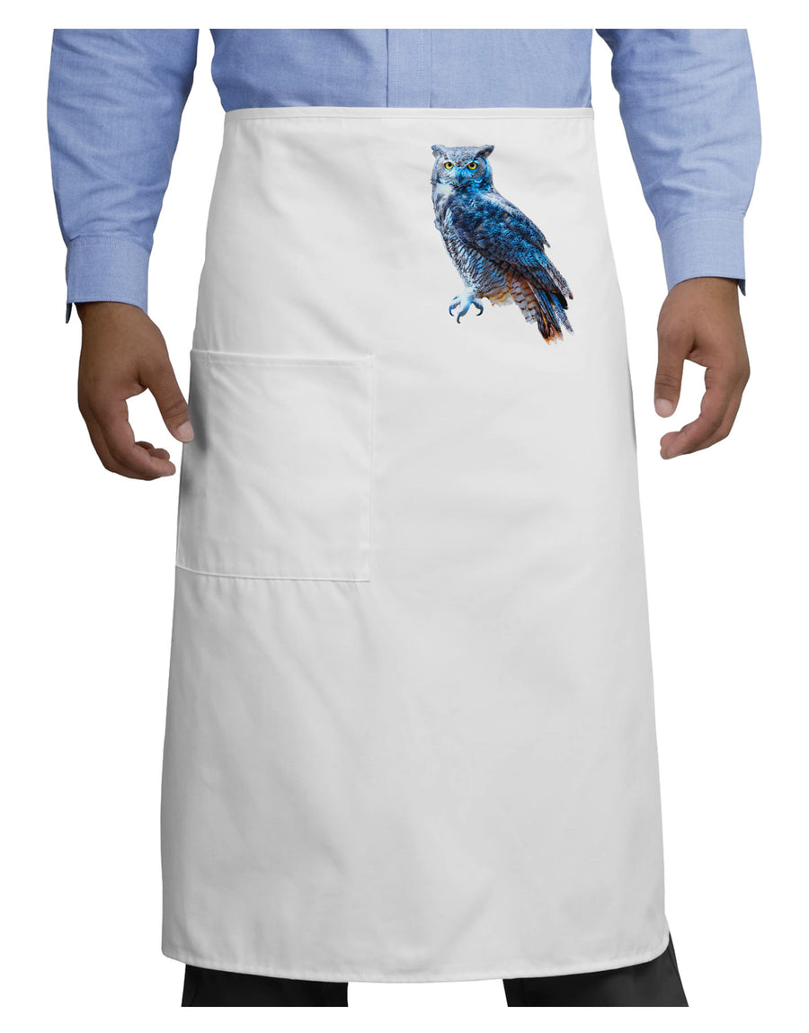 Colorful Great Horned Owl Adult Bistro Apron-Bistro Apron-TooLoud-White-One-Size-Adult-Davson Sales