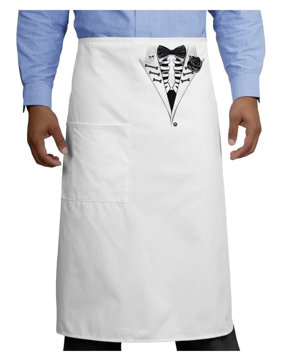 Skeleton Tuxedo Halloween Adult Bistro Apron-Bistro Apron-TooLoud-White-One-Size-Adult-Davson Sales