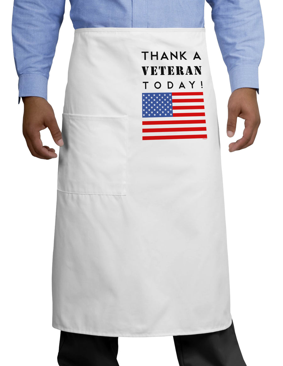 Thank a Veteran Today Adult Bistro Apron-Bistro Apron-TooLoud-White-One-Size-Adult-Davson Sales