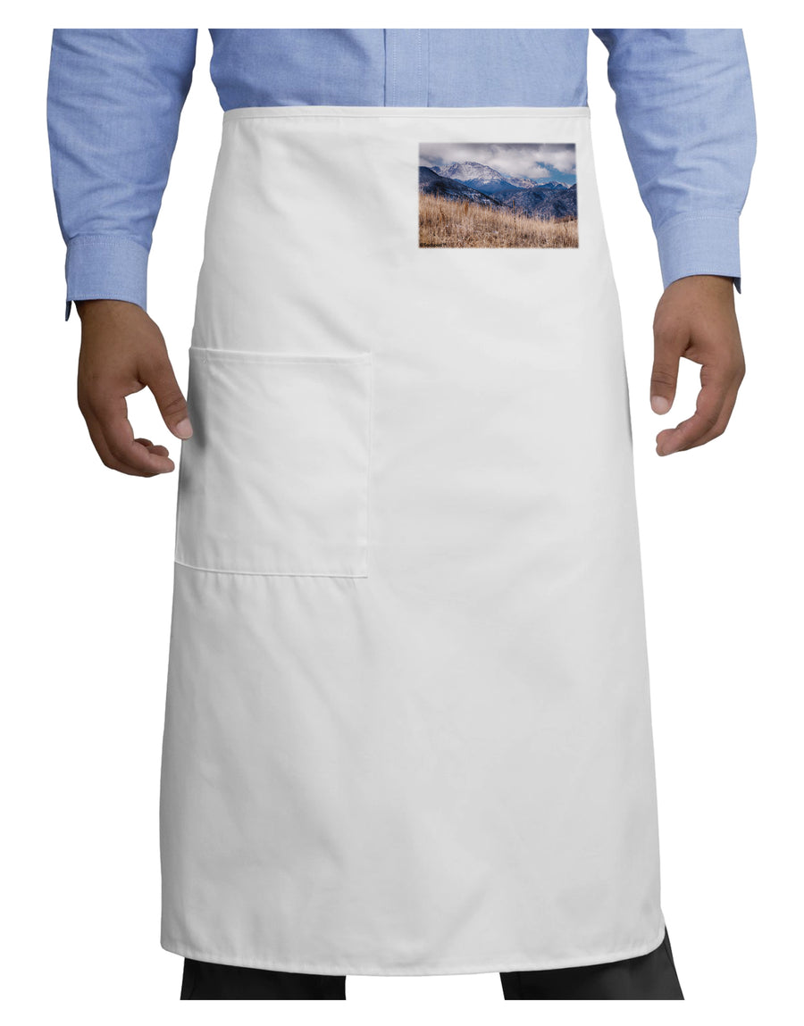 Pikes Peak CO Mountains Adult Bistro Apron by TooLoud-Bistro Apron-TooLoud-White-One-Size-Adult-Davson Sales