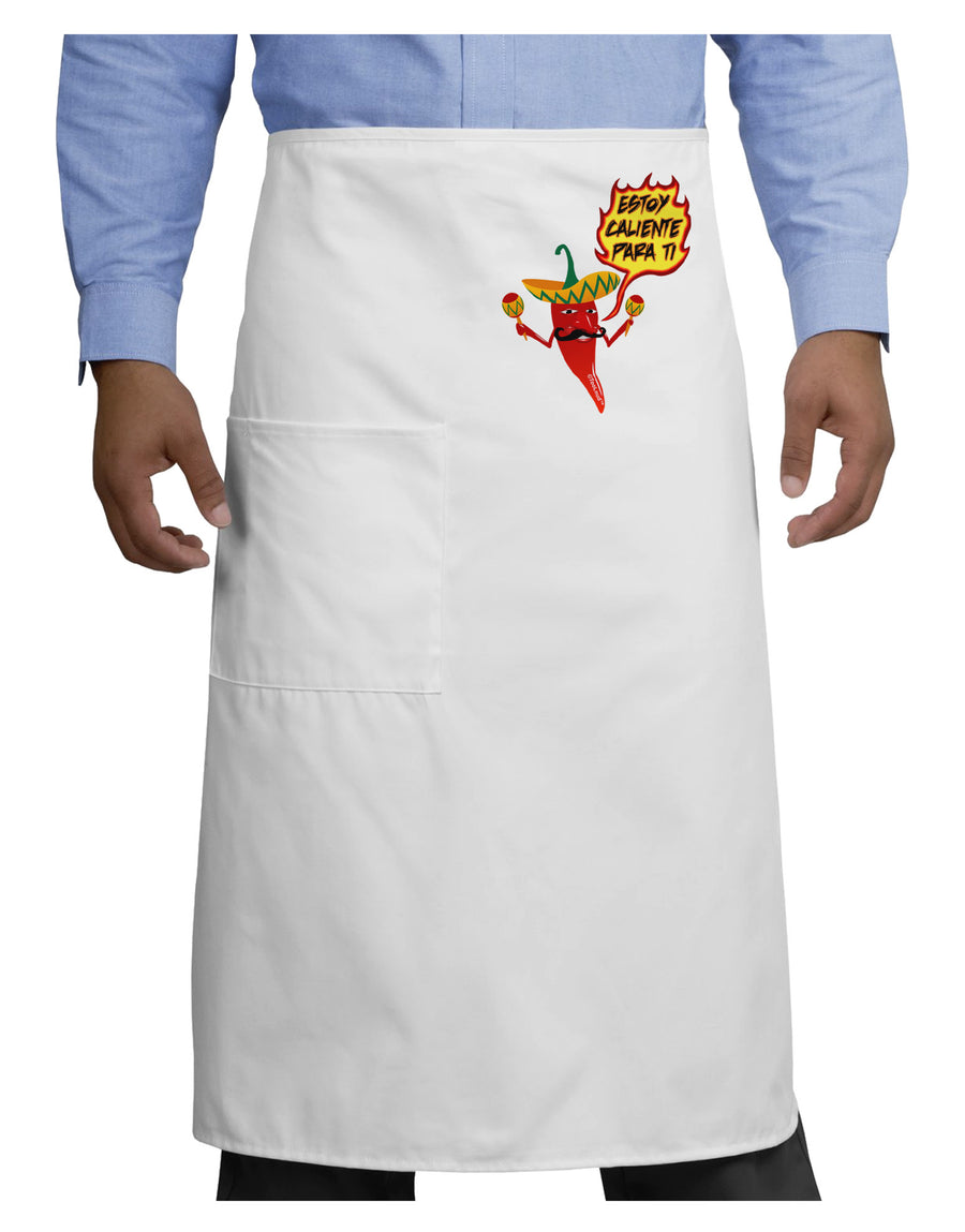 Estoy Caliente Para Ti Adult Bistro Apron-Bistro Apron-TooLoud-White-One-Size-Adult-Davson Sales