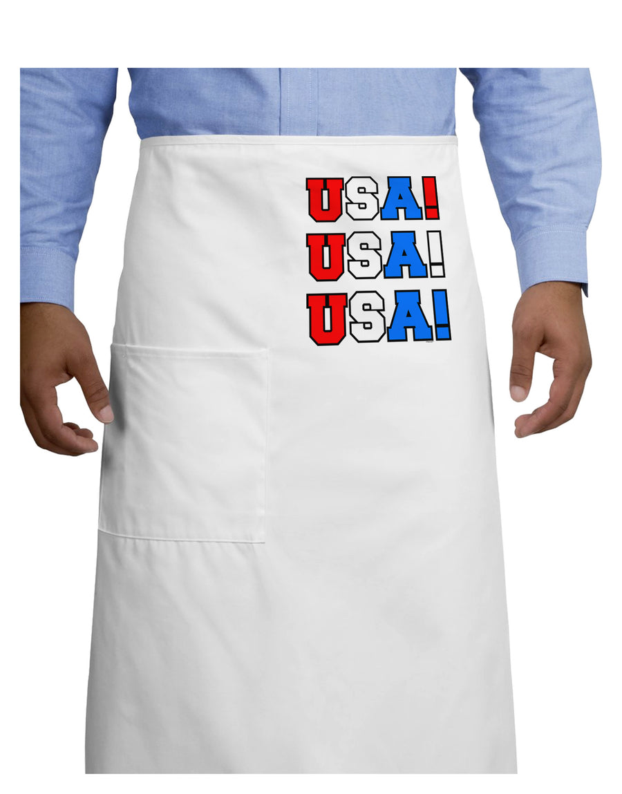 USA! USA! USA! Adult Bistro Apron-Bistro Apron-TooLoud-White-One-Size-Adult-Davson Sales