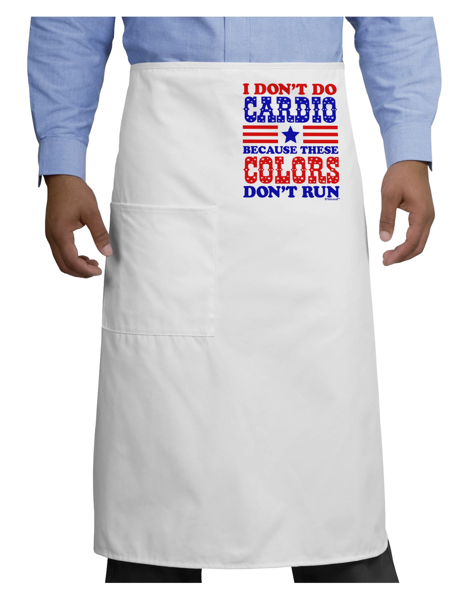 I Don't Do Cardio Because These Colors Don't Run Adult Bistro Apron-Bistro Apron-TooLoud-White-One-Size-Adult-Davson Sales