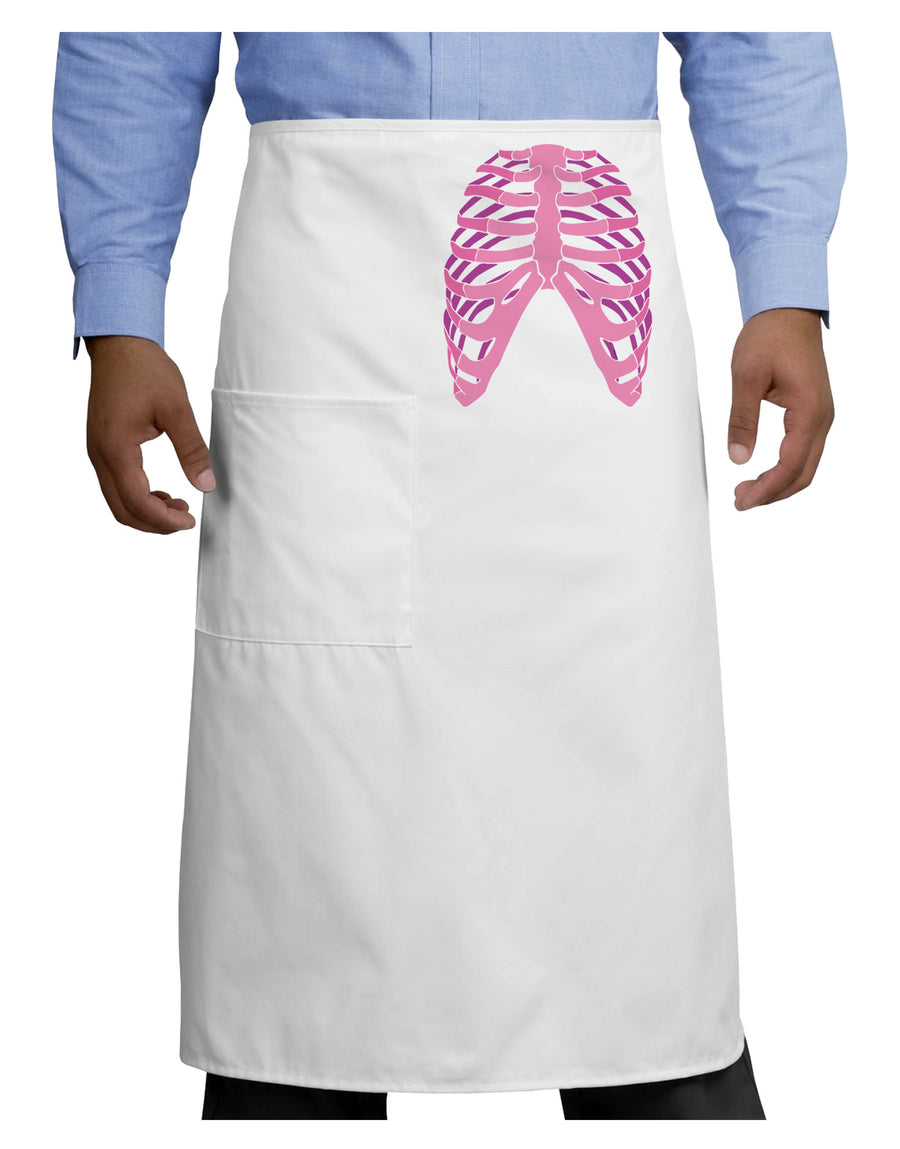 Human Pink Skeleton Bones Ribcage Adult Bistro Apron-Bistro Apron-TooLoud-White-One-Size-Adult-Davson Sales