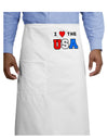 I Love Heart the USA Adult Bistro Apron-Bistro Apron-TooLoud-White-One-Size-Adult-Davson Sales