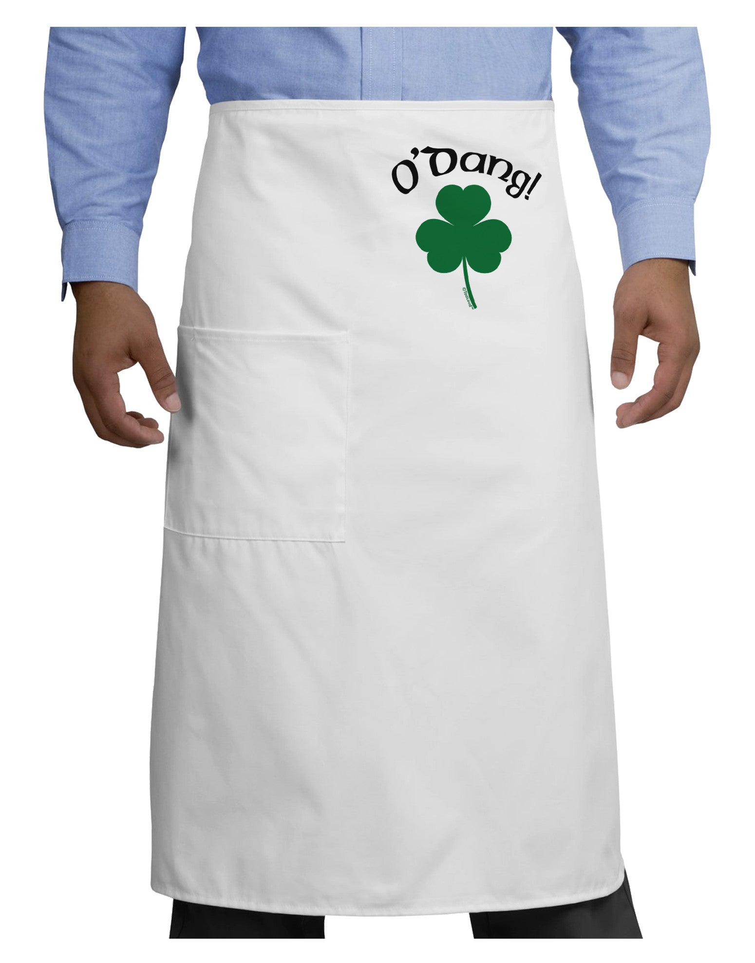 O'Dang - St Patrick's Day Adult Bistro Apron-Bistro Apron-TooLoud-White-One-Size-Adult-Davson Sales