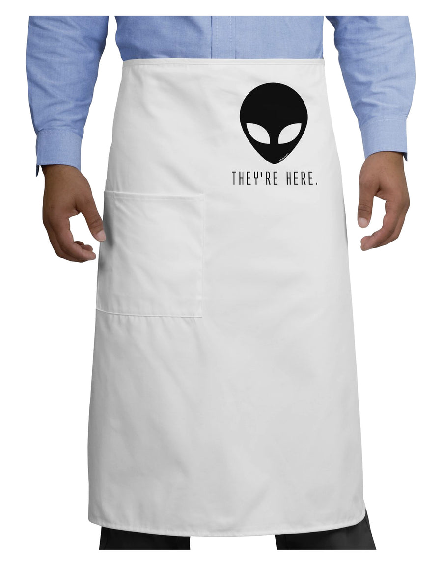 Alien They Are Here Adult Bistro Apron-Bistro Apron-TooLoud-White-One-Size-Adult-Davson Sales