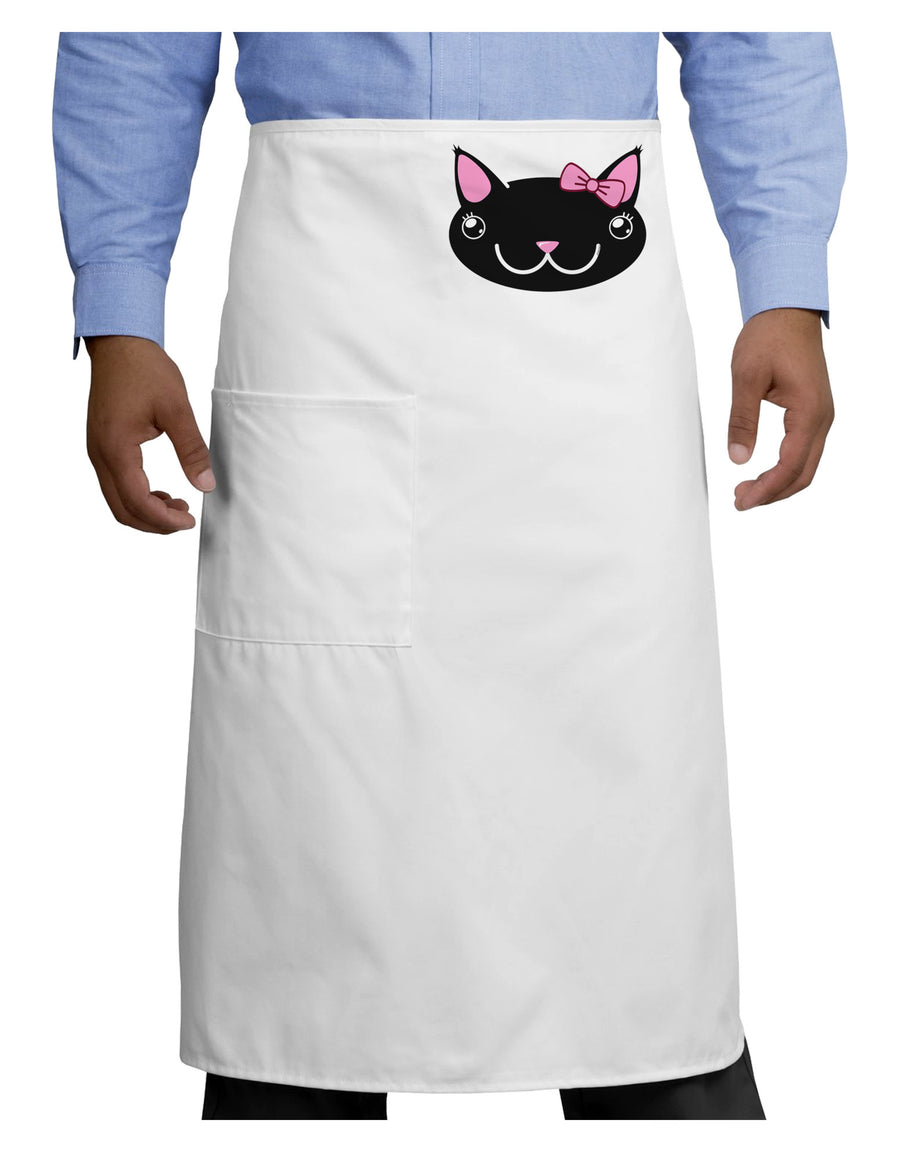 Kyu-T Head - Night Kawaia the Cute Girl Critter Adult Bistro Apron-Bistro Apron-TooLoud-White-One-Size-Adult-Davson Sales