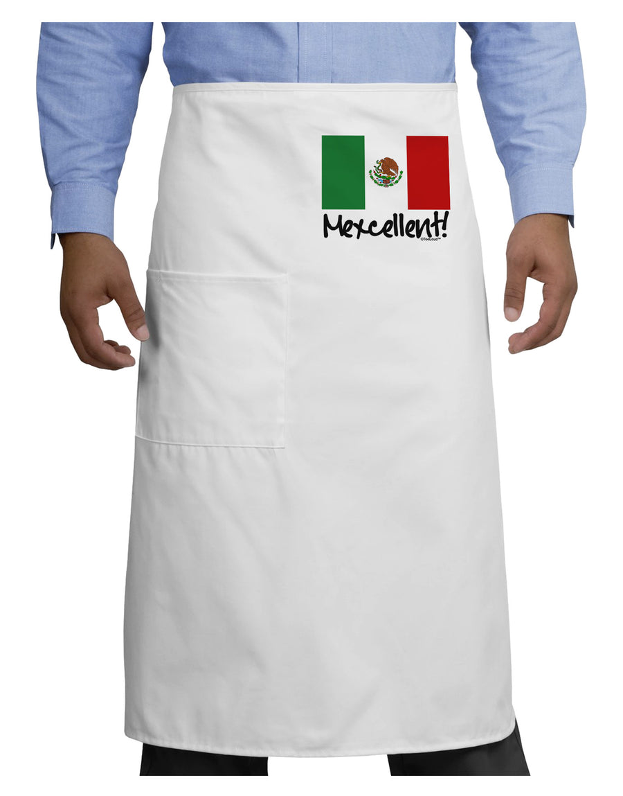 Mexcellent - Mexican Flag Adult Bistro Apron-Bistro Apron-TooLoud-White-One-Size-Adult-Davson Sales