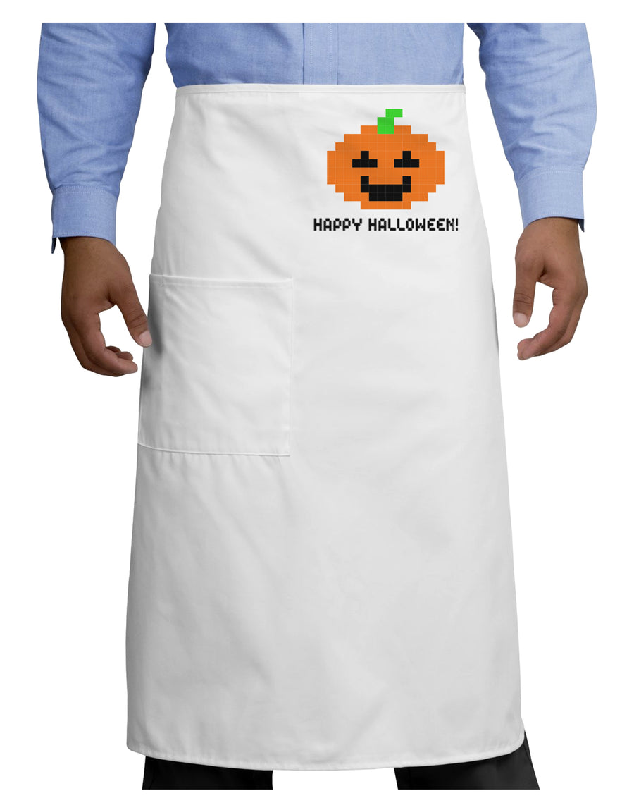 Pixel Pumpkin - Halloween Adult Bistro Apron-Bistro Apron-TooLoud-White-One-Size-Adult-Davson Sales