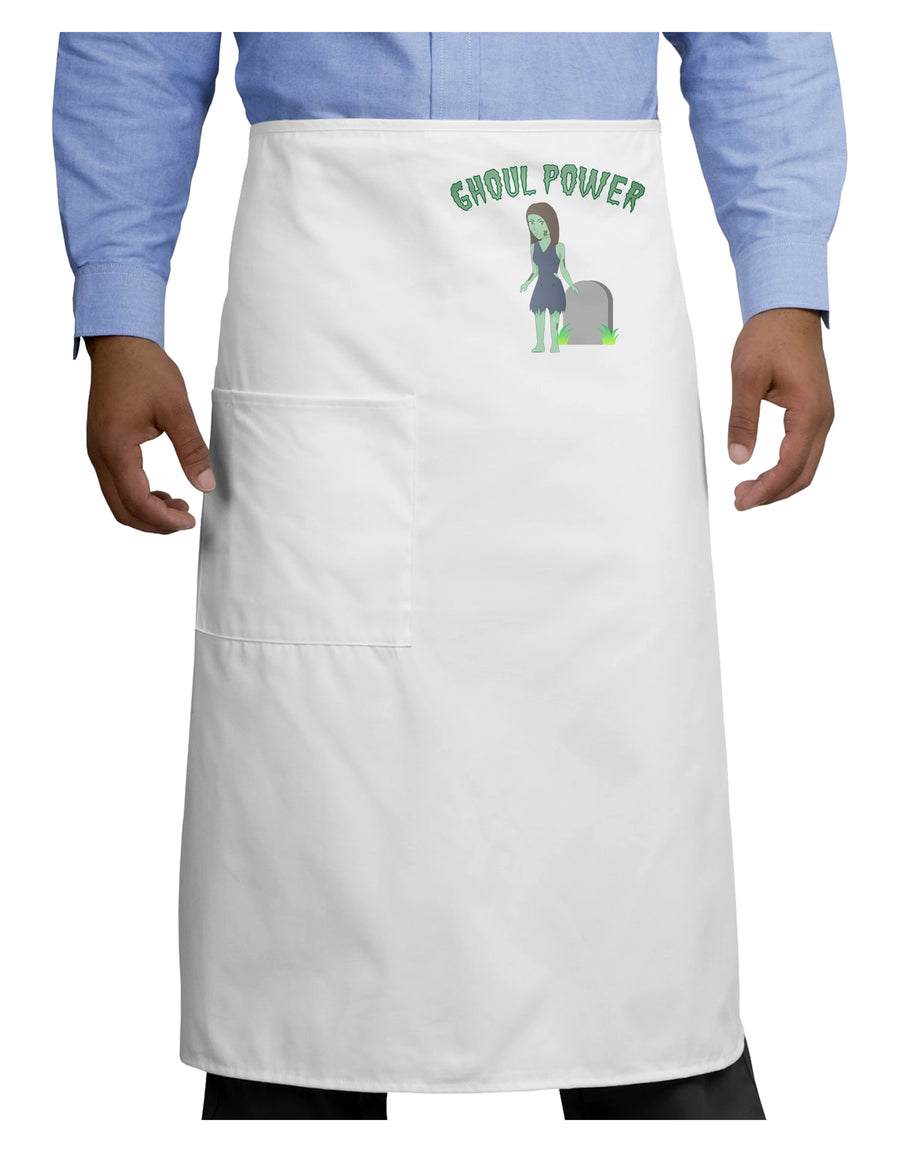 Ghoul Power - Funny Halloween Adult Bistro Apron-Bistro Apron-TooLoud-White-One-Size-Adult-Davson Sales