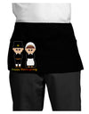 Cute Pilgrim Couple Happy Thanksgiving Dark Adult Mini Waist Apron, Server Apron-Mini Waist Apron-TooLoud-Black-One-Size-Davson Sales