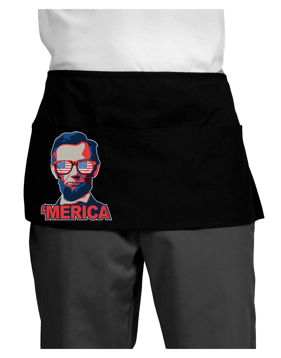 Lincoln Merica Dark Adult Mini Waist Apron, Server Apron-Mini Waist Apron-TooLoud-Black-One-Size-Davson Sales