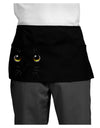 TooLoud Yellow Amber-Eyed Cute Cat Face Dark Adult Mini Waist Apron, Server Apron-Mini Waist Apron-TooLoud-Black-One-Size-Davson Sales