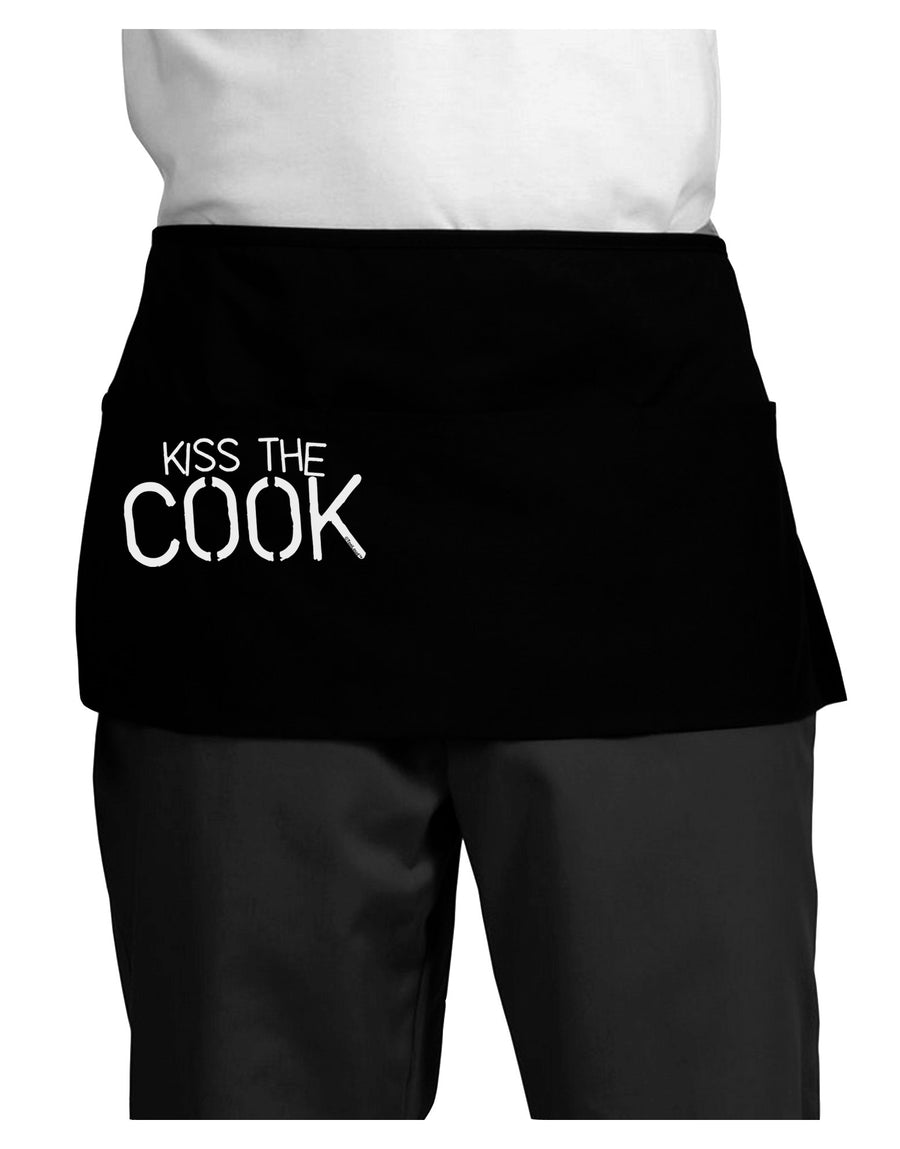 Kiss the Cook Grill Master - Text Dark Adult Mini Waist Apron, Server Apron-Mini Waist Apron-TooLoud-Black-One-Size-Davson Sales