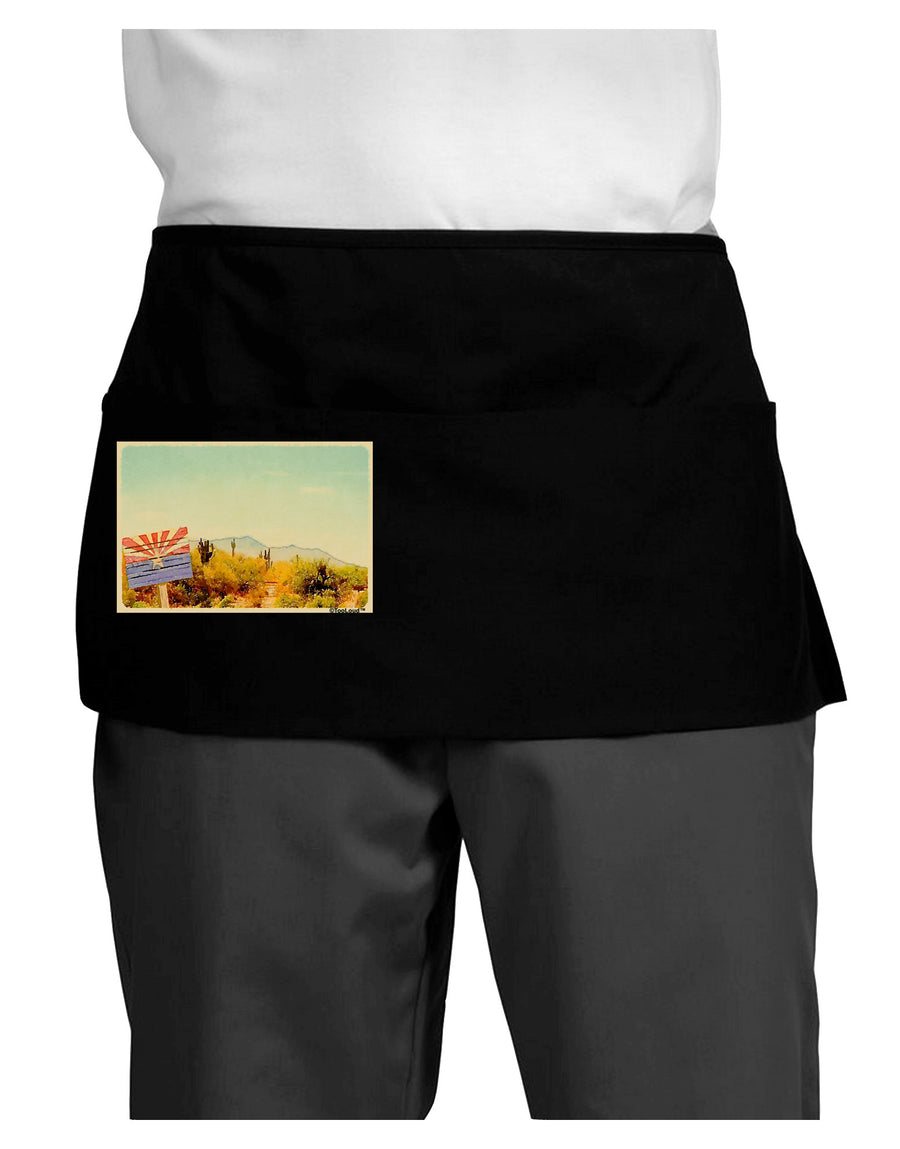 Arizona Scene Watercolor Dark Adult Mini Waist Apron, Server Apron-Mini Waist Apron-TooLoud-Black-One-Size-Davson Sales