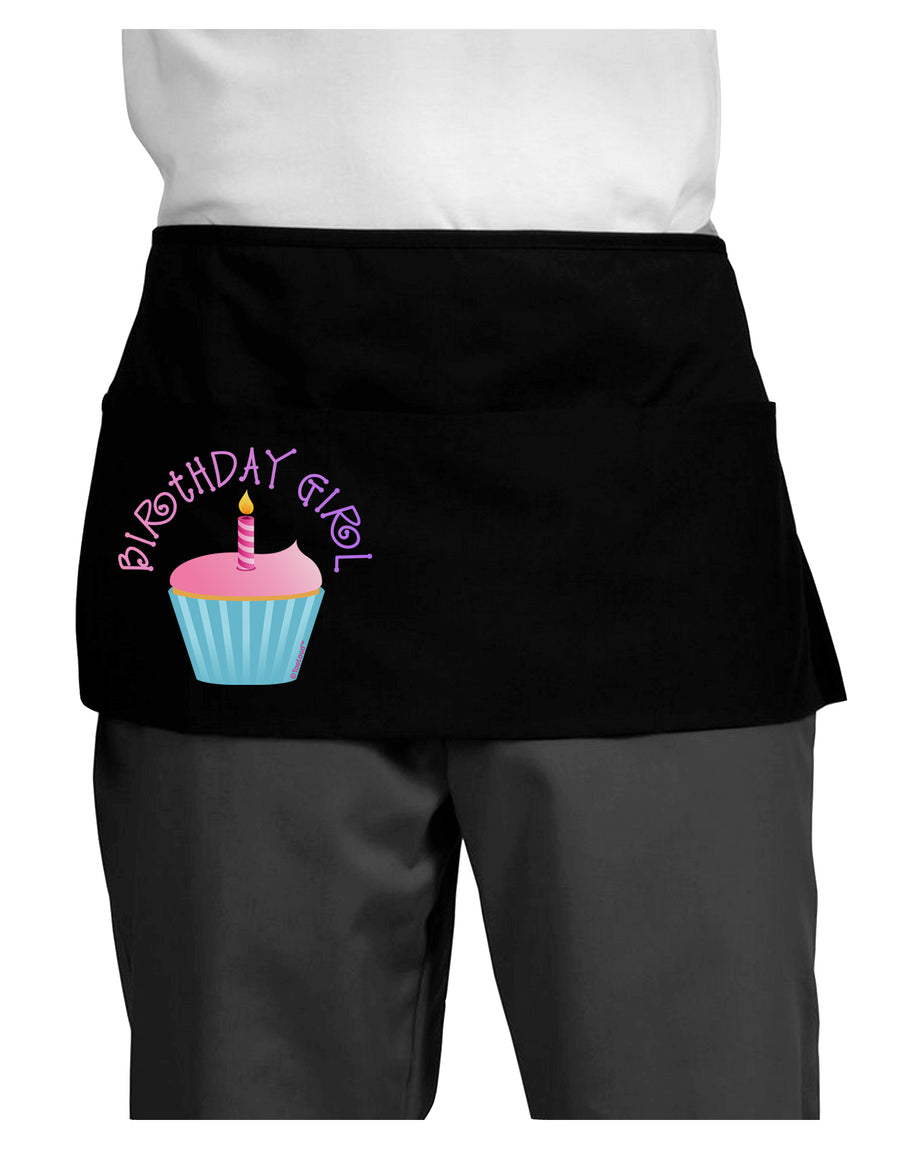 Birthday Girl - Candle Cupcake Dark Adult Mini Waist Apron, Server Apron by TooLoud-Mini Waist Apron-TooLoud-Black-One-Size-Davson Sales