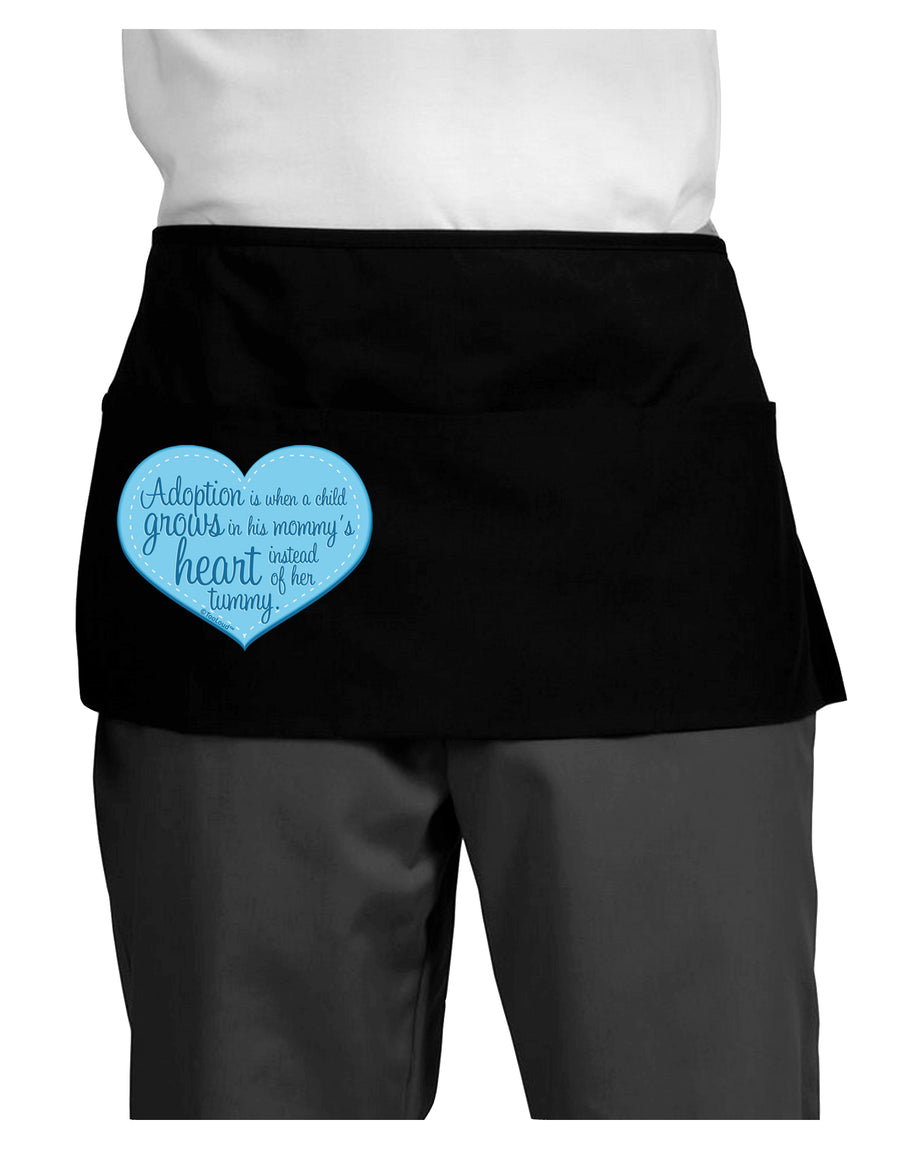 Adoption is When - Mom and Son Quote Dark Adult Mini Waist Apron, Server Apron by TooLoud-Mini Waist Apron-TooLoud-Black-One-Size-Davson Sales