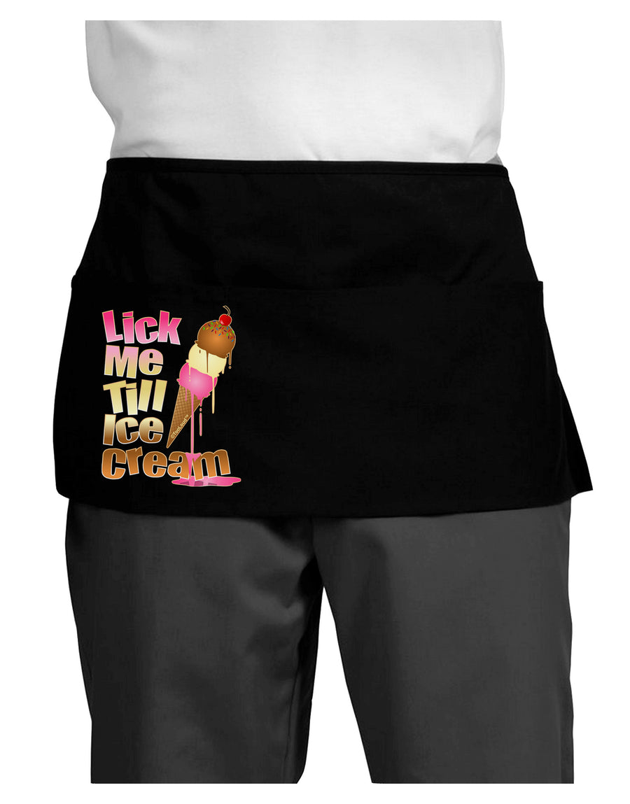 Lick Me Till Ice Cream Dark Adult Mini Waist Apron, Server Apron-Mini Waist Apron-TooLoud-Black-One-Size-Davson Sales