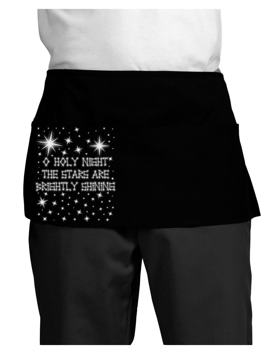 O Holy Night Shining Christmas Stars Dark Adult Mini Waist Apron, Server Apron-Mini Waist Apron-TooLoud-Black-One-Size-Davson Sales