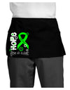 Hope for a Cure - Lime Green Ribbon Lyme Disease - Flowers Dark Adult Mini Waist Apron, Server Apron-Mini Waist Apron-TooLoud-Black-One-Size-Davson Sales