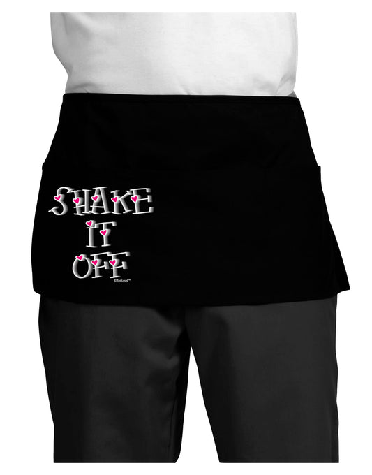 Shake It Off Text Cute with Hearts Dark Adult Mini Waist Apron, Server Apron by TooLoud-Mini Waist Apron-TooLoud-Black-One-Size-Davson Sales