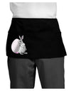 Easter Bunny and Egg Metallic - Silver Dark Adult Mini Waist Apron, Server Apron by TooLoud