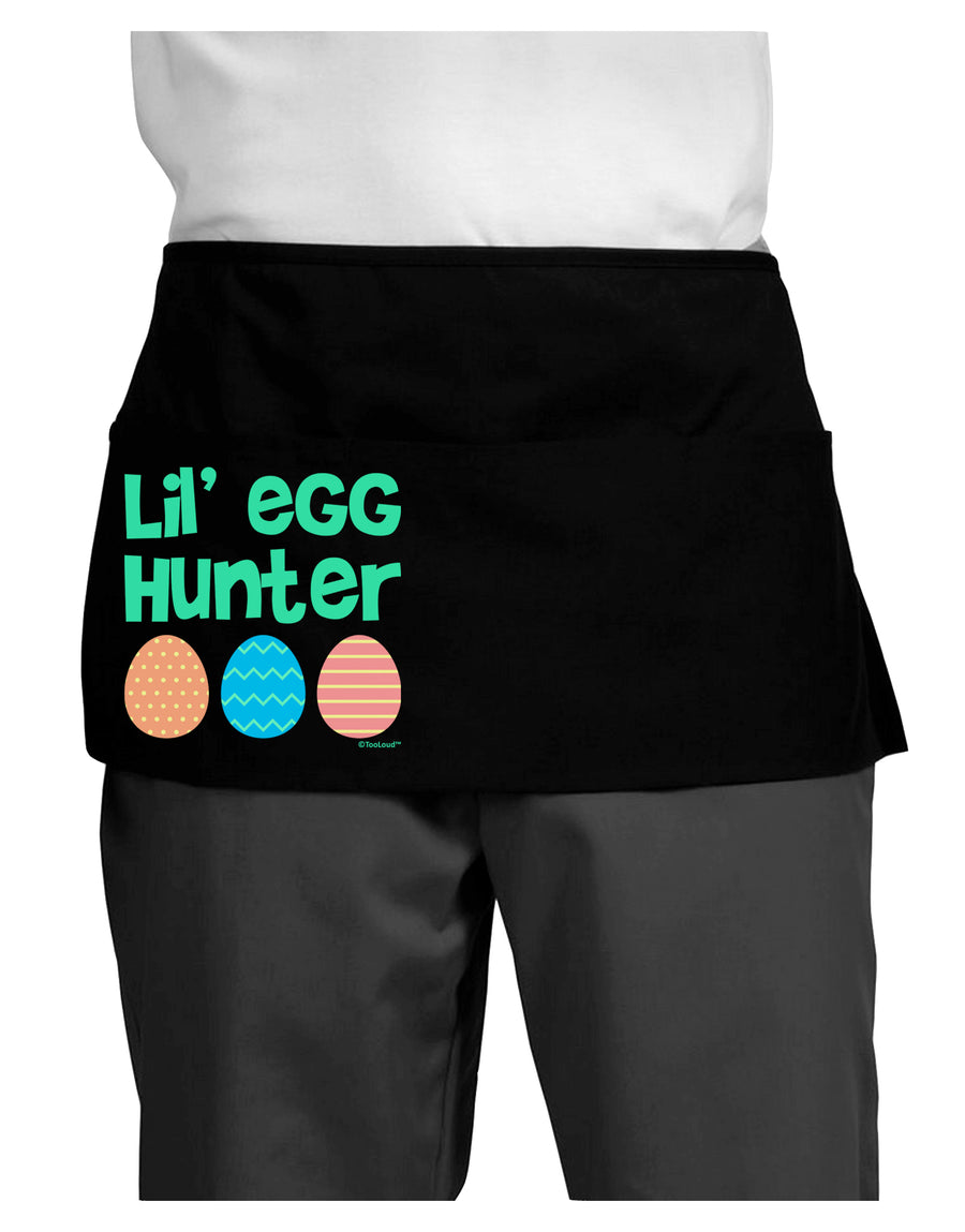 Lil' Egg Hunter - Easter - Green Dark Adult Mini Waist Apron, Server Apron by TooLoud-Mini Waist Apron-TooLoud-Black-One-Size-Davson Sales