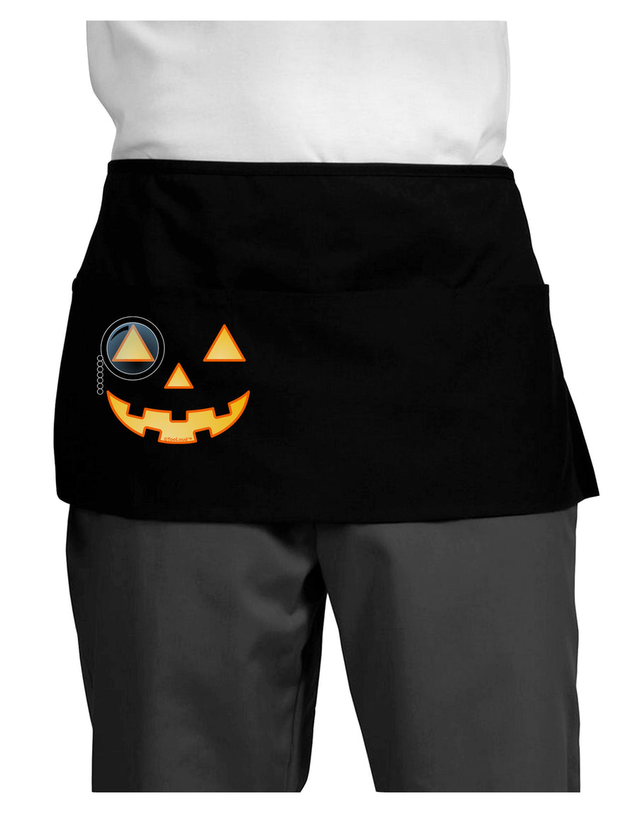 Monocle Jack-o-Lantern Color Dark Adult Mini Waist Apron, Server Apron-Mini Waist Apron-TooLoud-Black-One-Size-Davson Sales