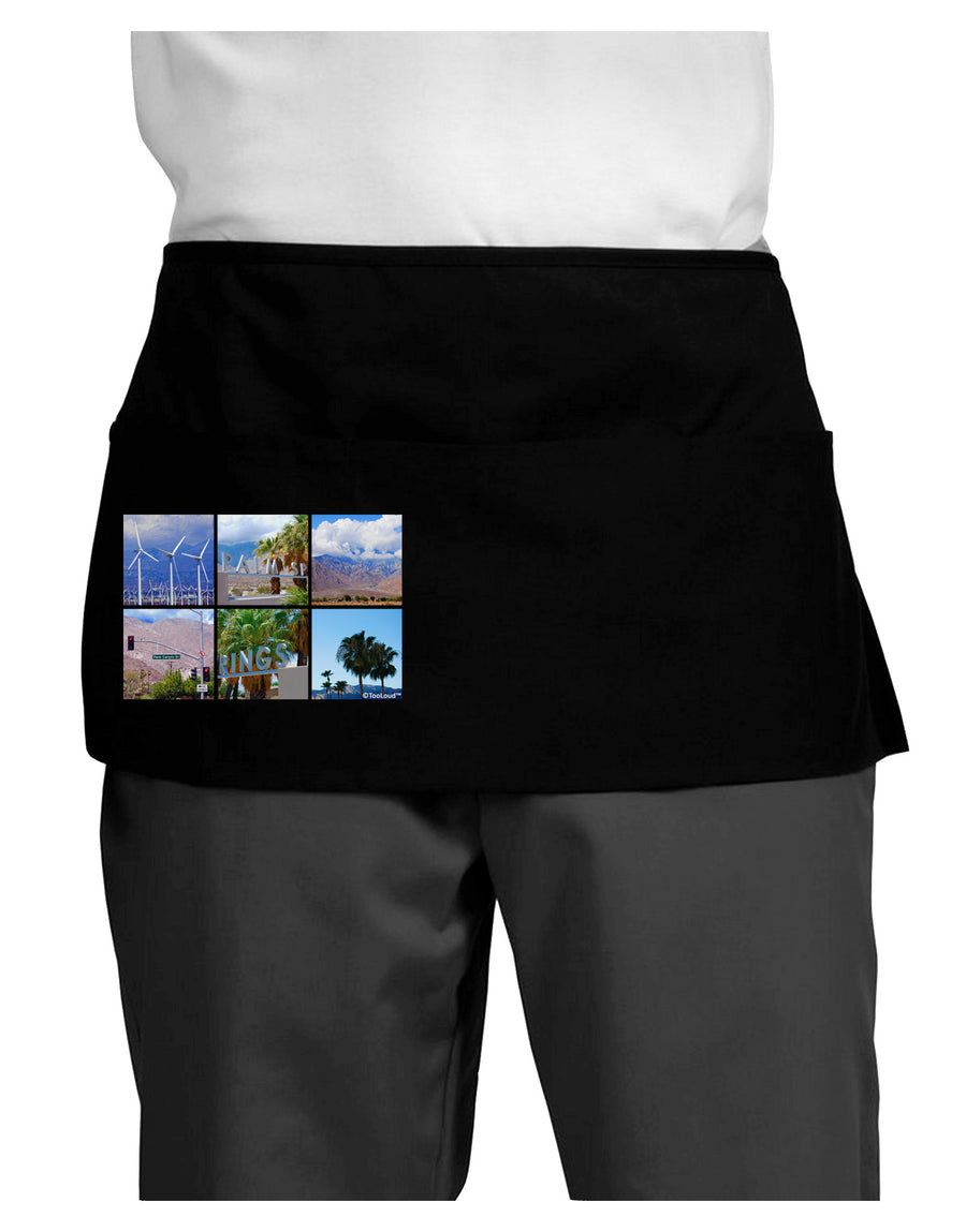 Palm Springs Square Collage Dark Adult Mini Waist Apron, Server Apron-Mini Waist Apron-TooLoud-Black-One-Size-Davson Sales