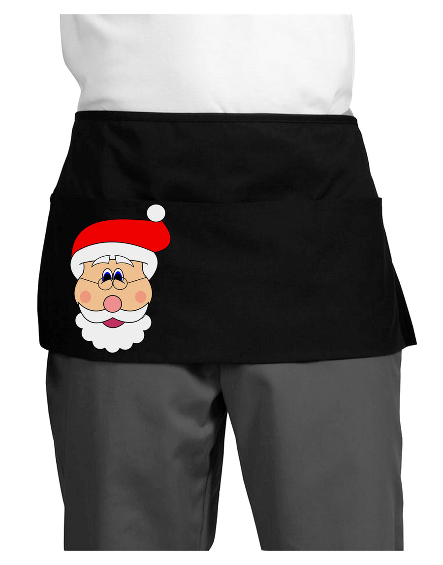 Santa Claus Face Christmas Dark Adult Mini Waist Apron, Server Apron-Mini Waist Apron-TooLoud-Black-One-Size-Davson Sales