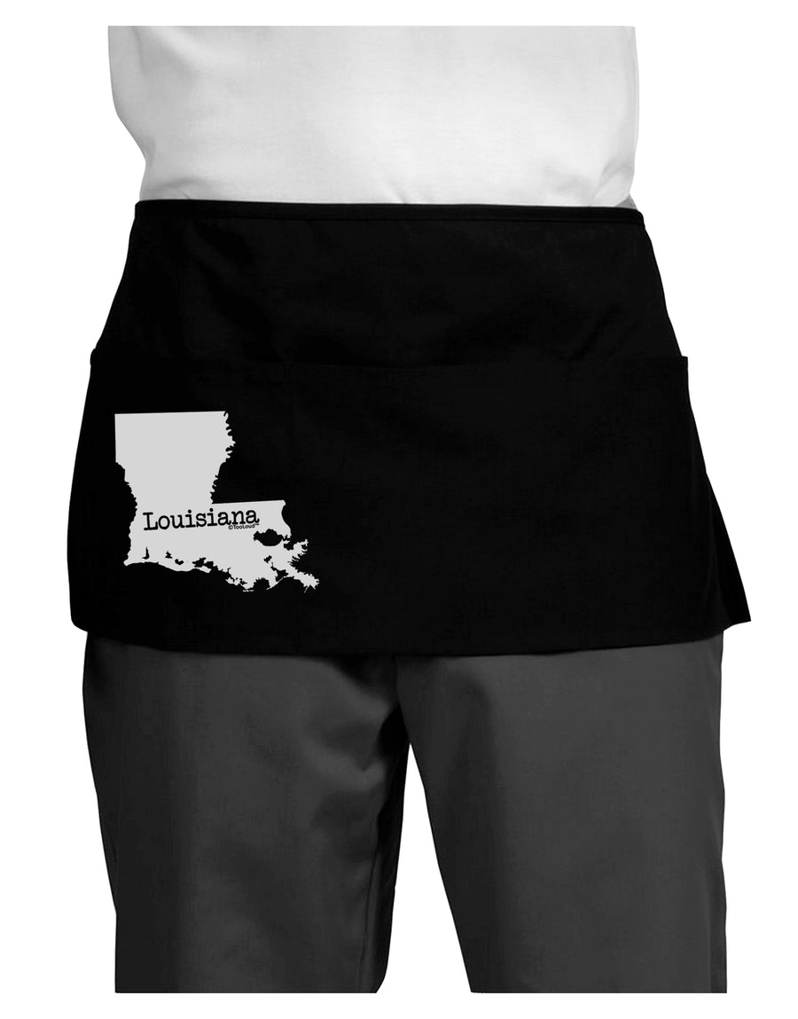 Louisiana - United States Shape Dark Adult Mini Waist Apron, Server Apron by TooLoud-Mini Waist Apron-TooLoud-Black-One-Size-Davson Sales