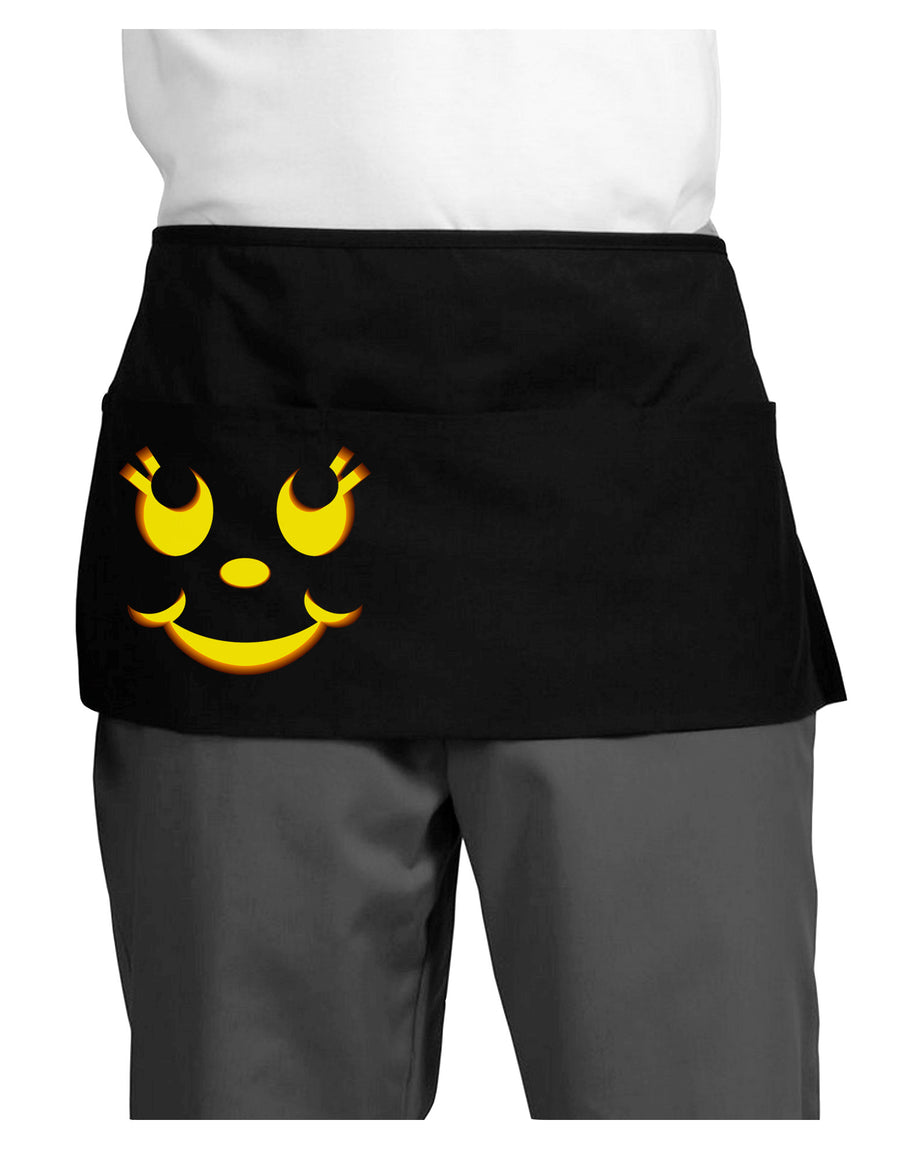 Cute Girl Jack O Lantern Pumpkin Face Dark Adult Mini Waist Apron, Server Apron-Mini Waist Apron-TooLoud-Black-One-Size-Davson Sales