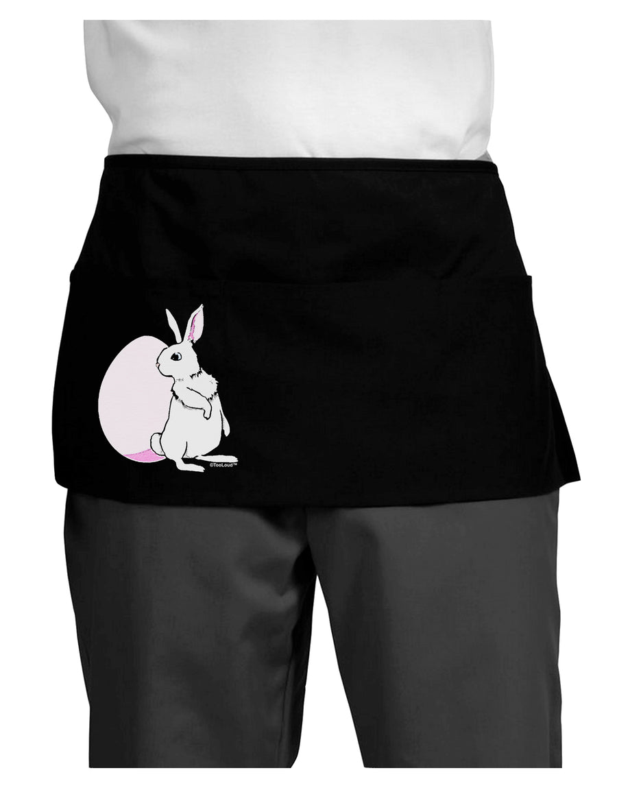 Easter Bunny and Egg Design Dark Adult Mini Waist Apron, Server Apron by TooLoud-Mini Waist Apron-TooLoud-Black-One-Size-Davson Sales
