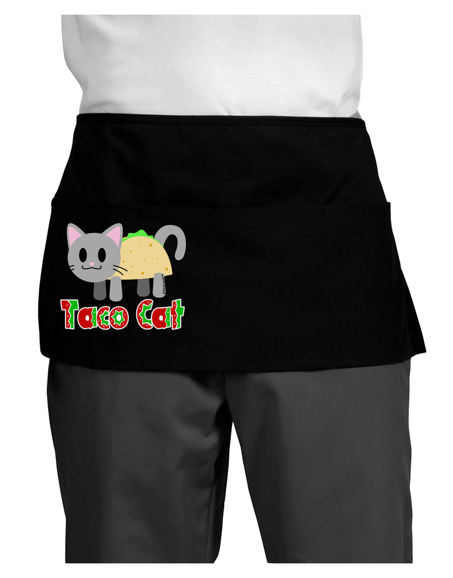 Cute Taco Cat Design Text Dark Adult Mini Waist Apron, Server Apron by TooLoud-Mini Waist Apron-TooLoud-Black-One-Size-Davson Sales