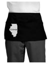 Illinois - United States Shape Dark Adult Mini Waist Apron, Server Apron by TooLoud-Mini Waist Apron-TooLoud-Black-One-Size-Davson Sales