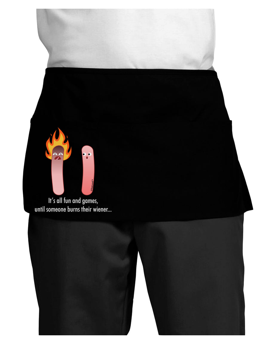 It's All Fun and Games - Wiener Dark Adult Mini Waist Apron, Server Apron by TooLoud-Mini Waist Apron-TooLoud-Black-One-Size-Davson Sales