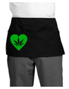 Marijuana Leaf Heart Green Dark Adult Mini Waist Apron, Server Apron-Mini Waist Apron-TooLoud-Black-One-Size-Davson Sales