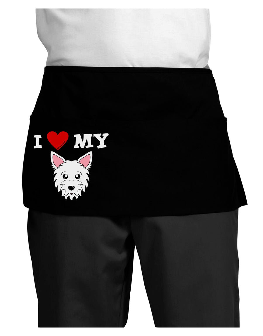 I Heart My - Cute Westie Dog Dark Adult Mini Waist Apron, Server Apron by TooLoud-Mini Waist Apron-TooLoud-Black-One-Size-Davson Sales