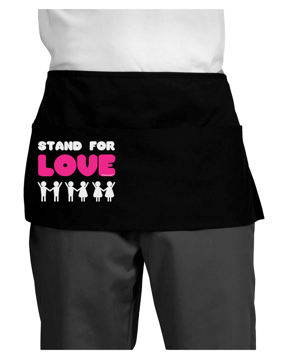 Stand For Love Pink Dark Adult Mini Waist Apron, Server Apron-Mini Waist Apron-TooLoud-Black-One-Size-Davson Sales