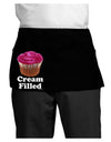 Cream Filled Pink Cupcake Design Dark Adult Mini Waist Apron, Server Apron by TooLoud-Mini Waist Apron-TooLoud-Black-One-Size-Davson Sales